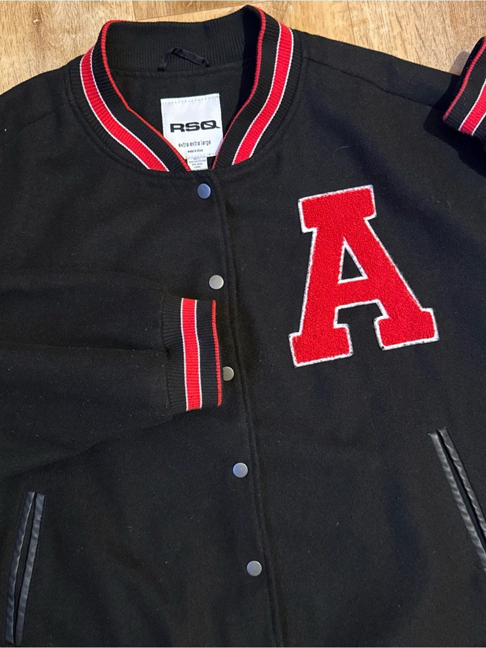 skater grunge “A” RSQ college Emo Varsity Bomber Jacket Size XXL punk oversize